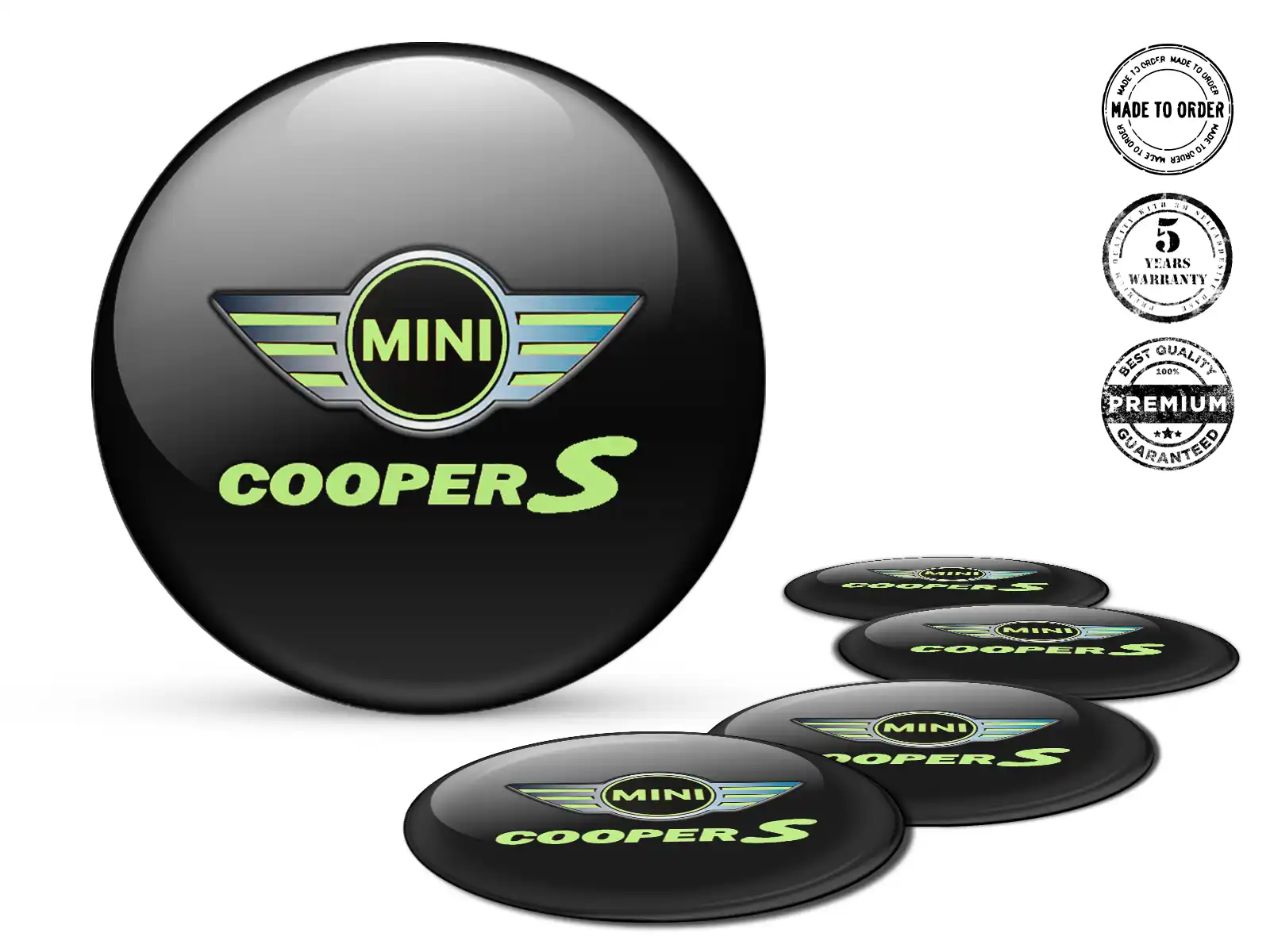 Mini Cooper Décalques Jantes Voiture Logos Bombés de Luxe